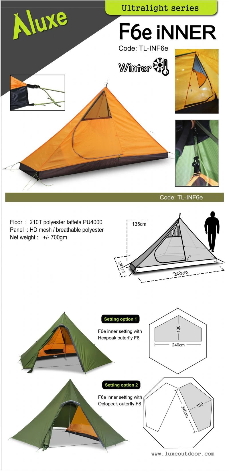 Luxe Outdoor F6e Inner Luxe Outdoor F6e Inner -Survie en plein air luxe outdoor inner f6e