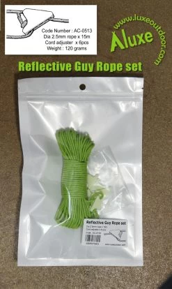 Luxe Outdoor Guy Rope Set -Survie en plein air luxe outdoor reflective guy rope 1
