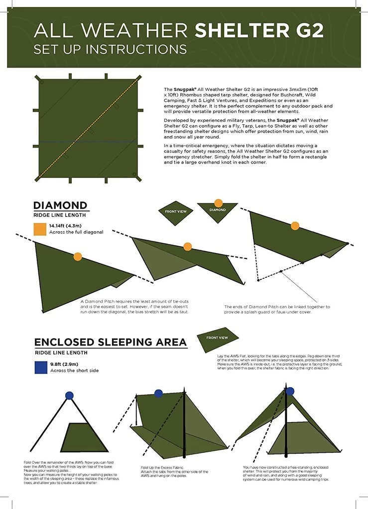 Snugpak All Weather Shelter G2 Snugpak All Weather Shelter G2 -Survie en plein air tarp snugpak all weather shelter g2 07